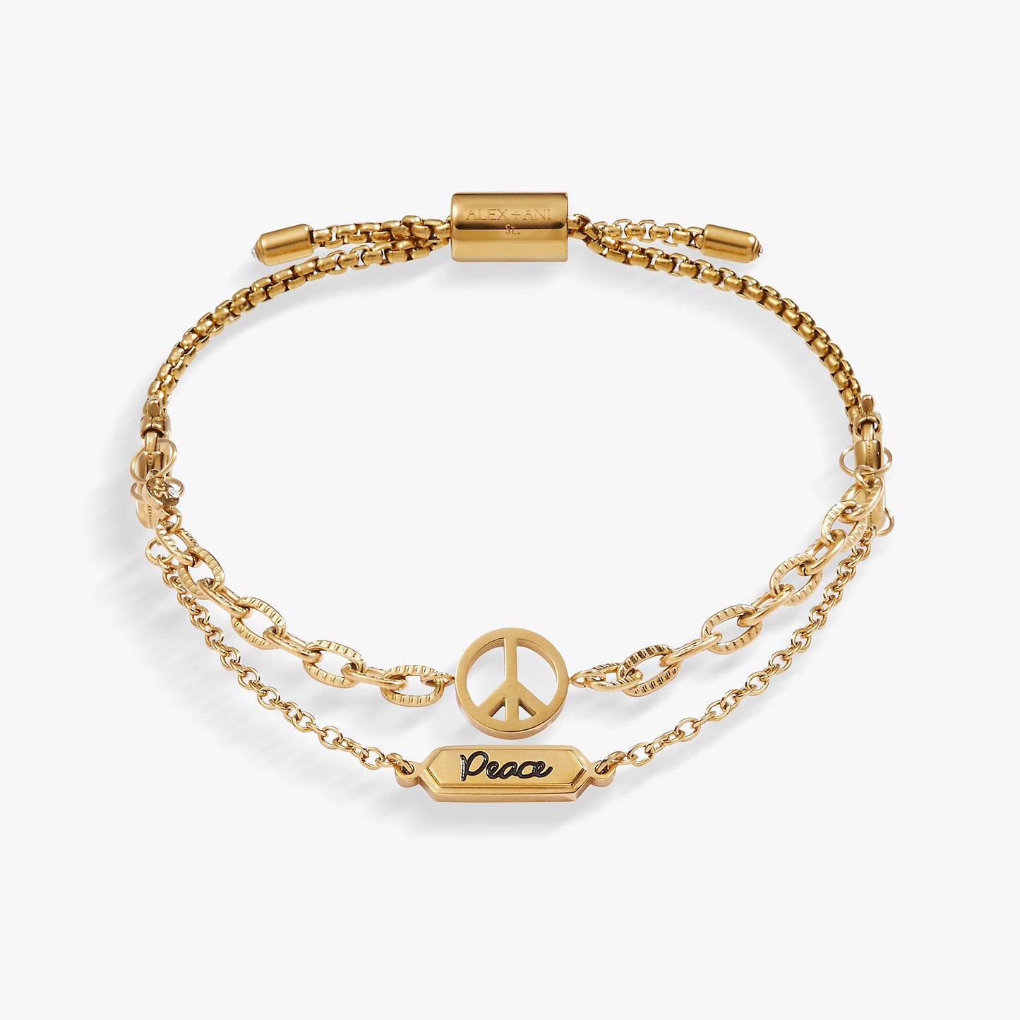 Peace Stranded Bracelet™ Set Stainless Steel Gold