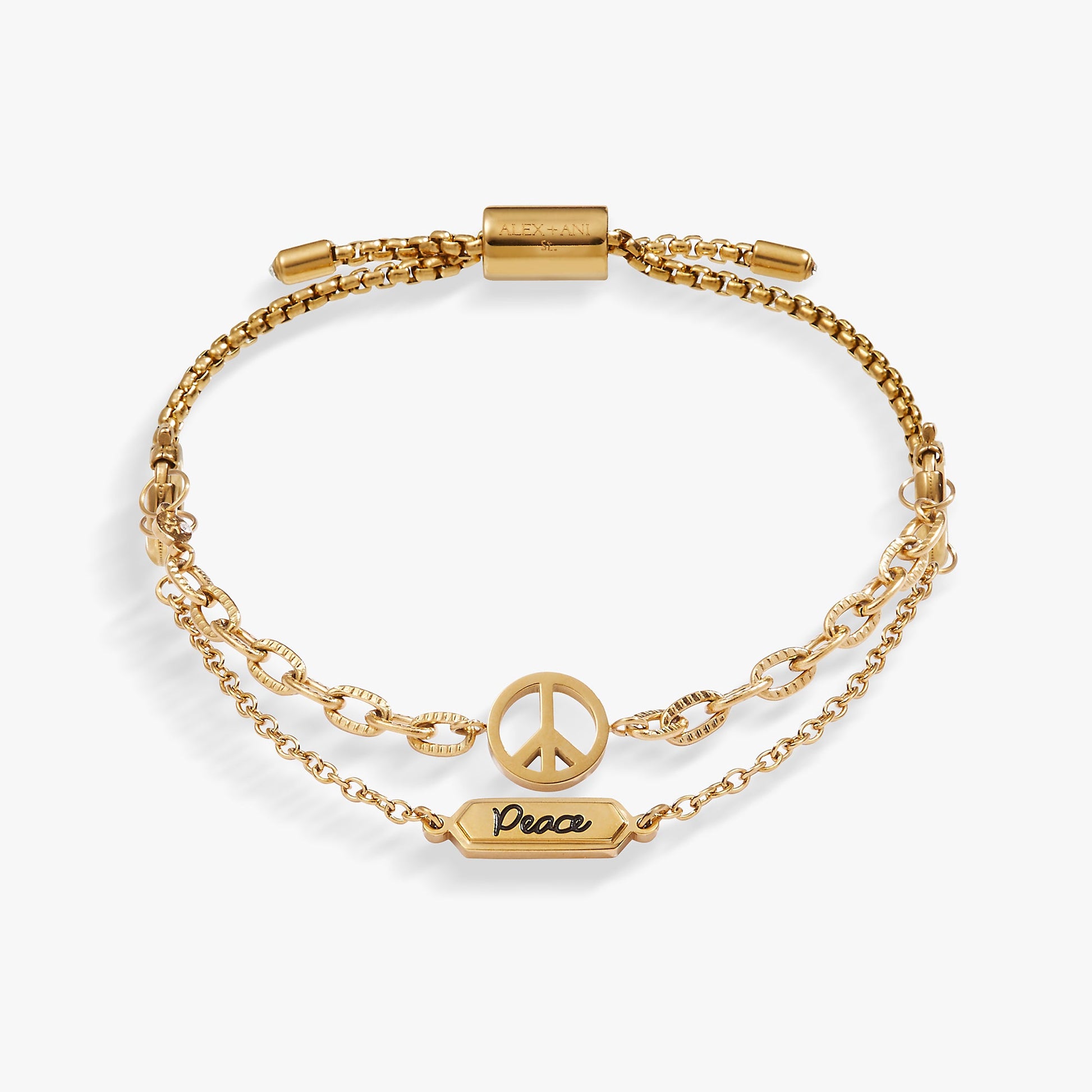Peace Stranded Bracelet™ Set Stainless Steel Gold