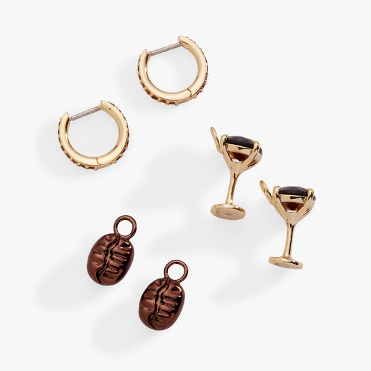 Espresso Martini Huggie Hoop Set Gold