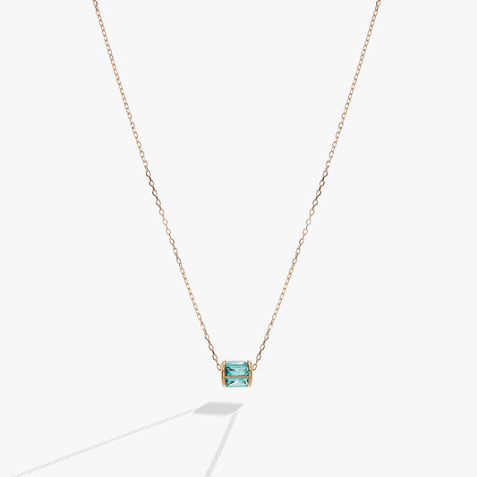 December Birthstone Precious Pendant Necklace 14kt Gold Over Sterling Silver