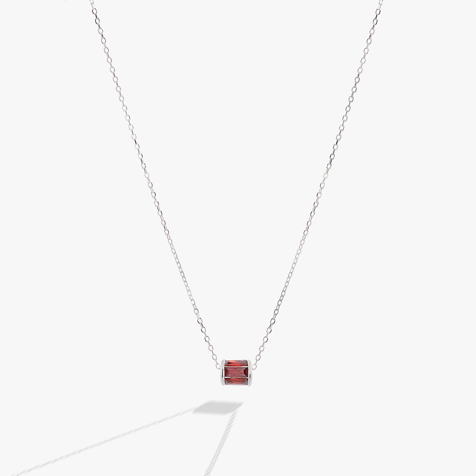 January Birthstone Precious Pendant Necklace 14kt Gold Over Sterling Silver