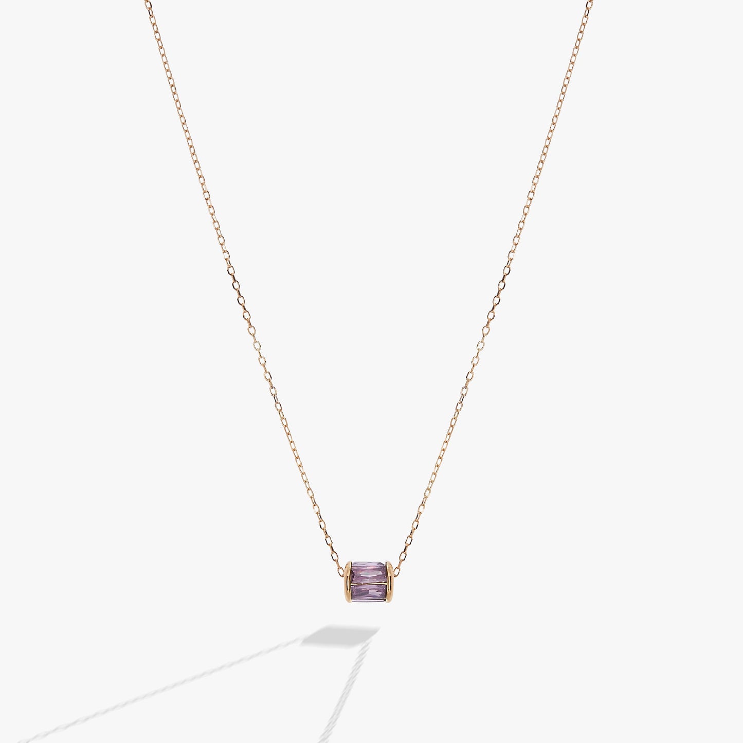 February Birthstone Precious Pendant Necklace 14kt Gold Over Sterling Silver