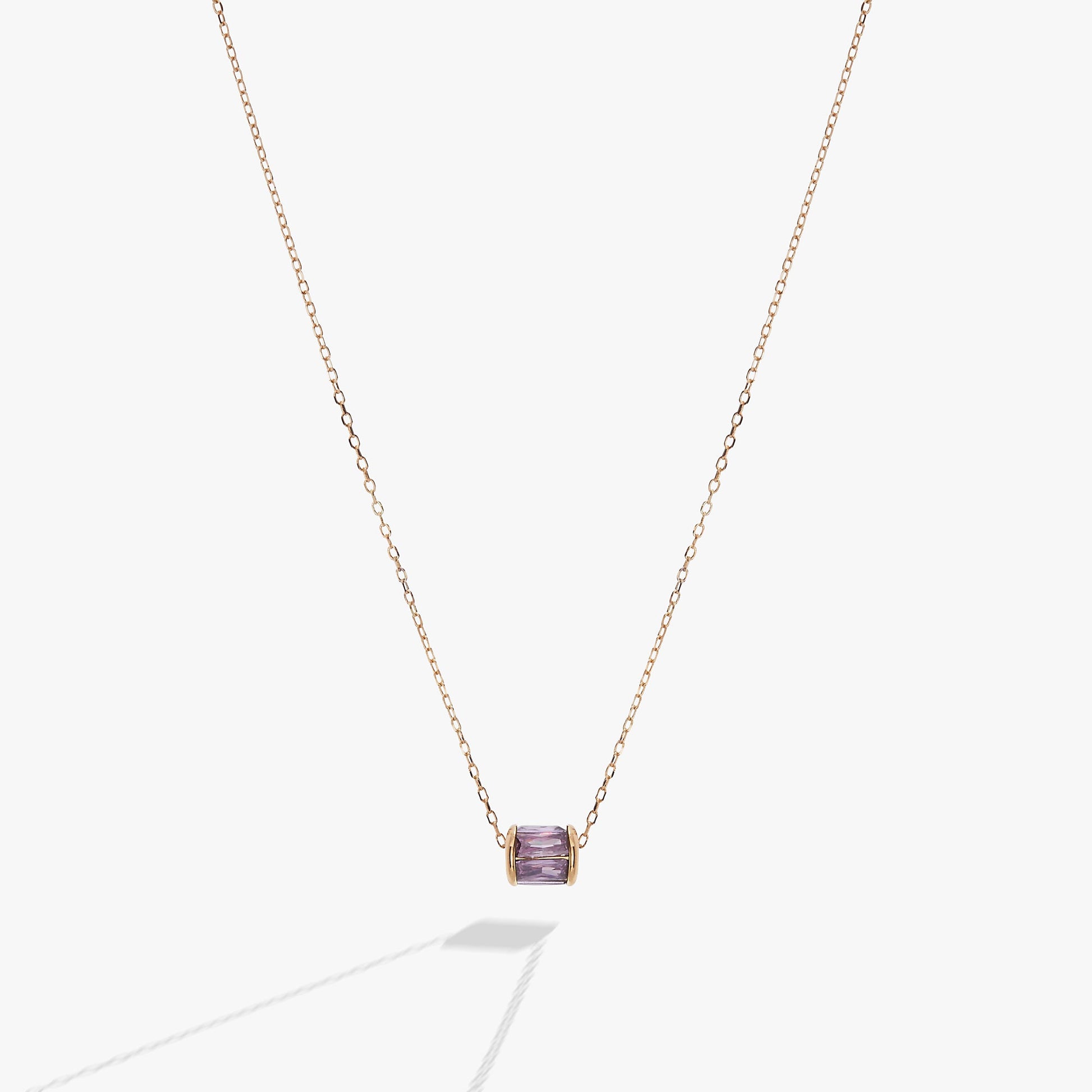 February Birthstone Precious Pendant Necklace 14kt Gold Over Sterling Silver