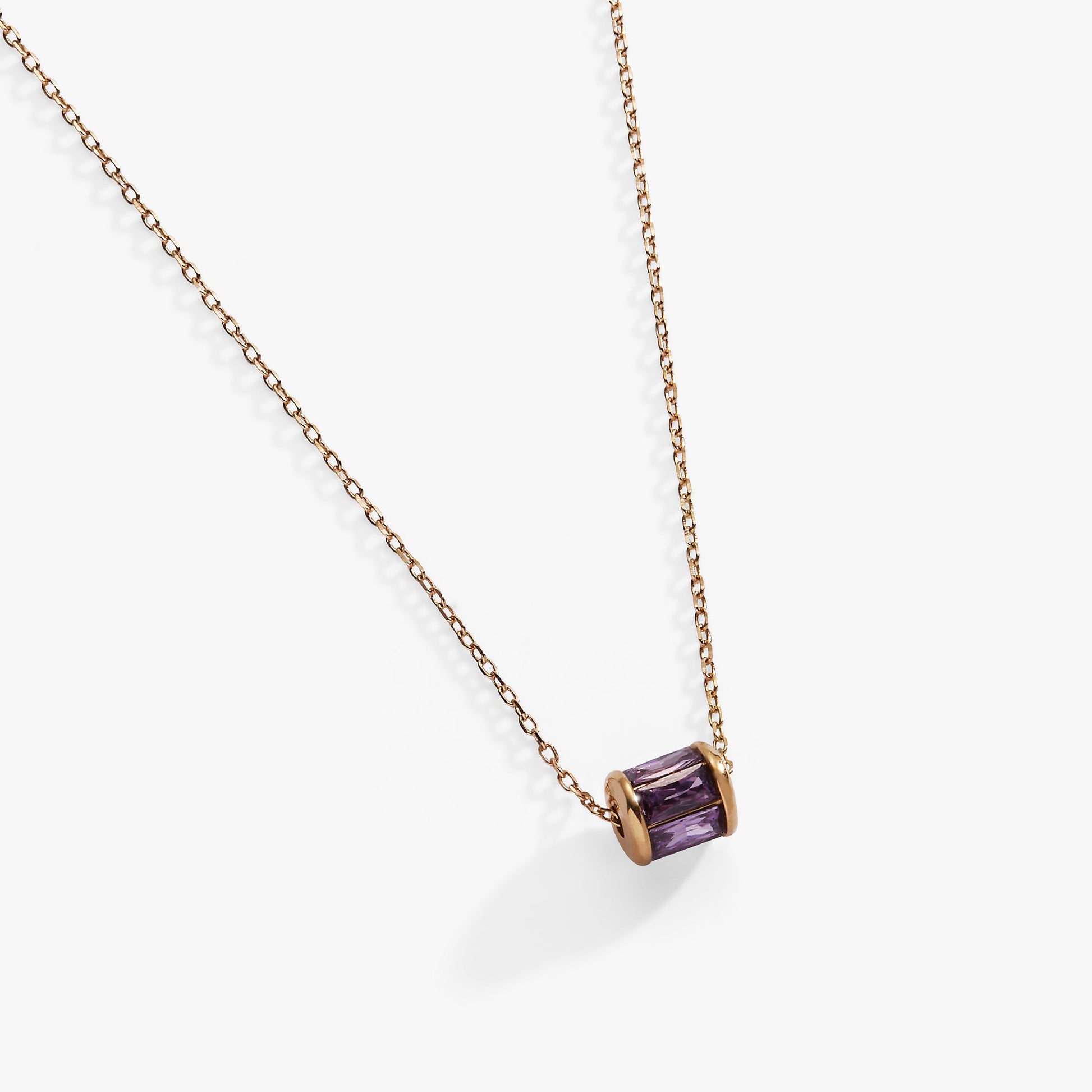 February Birthstone Precious Pendant Necklace 14kt Gold Over Sterling Silver