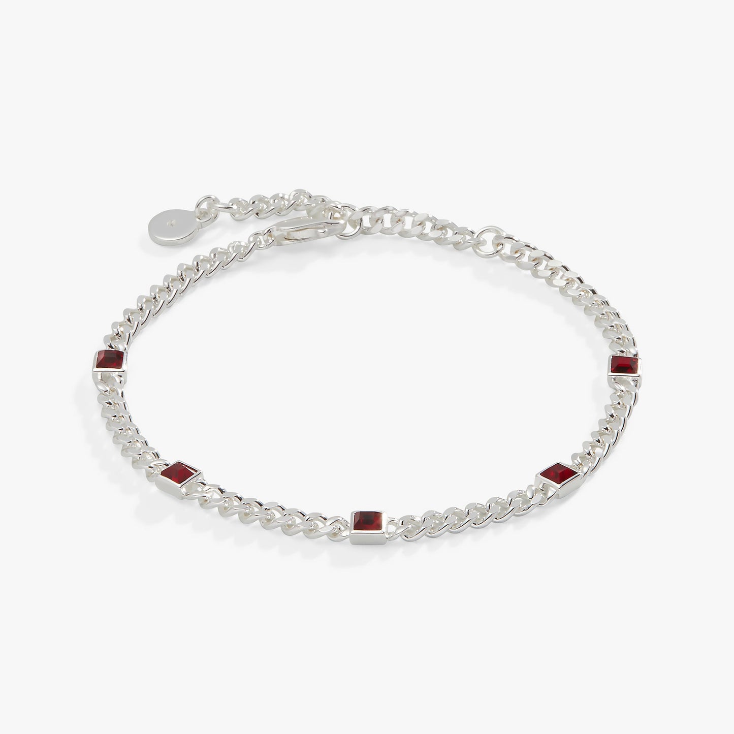 Scarlet Curb Chain Bracelet, January Birthstone Gold