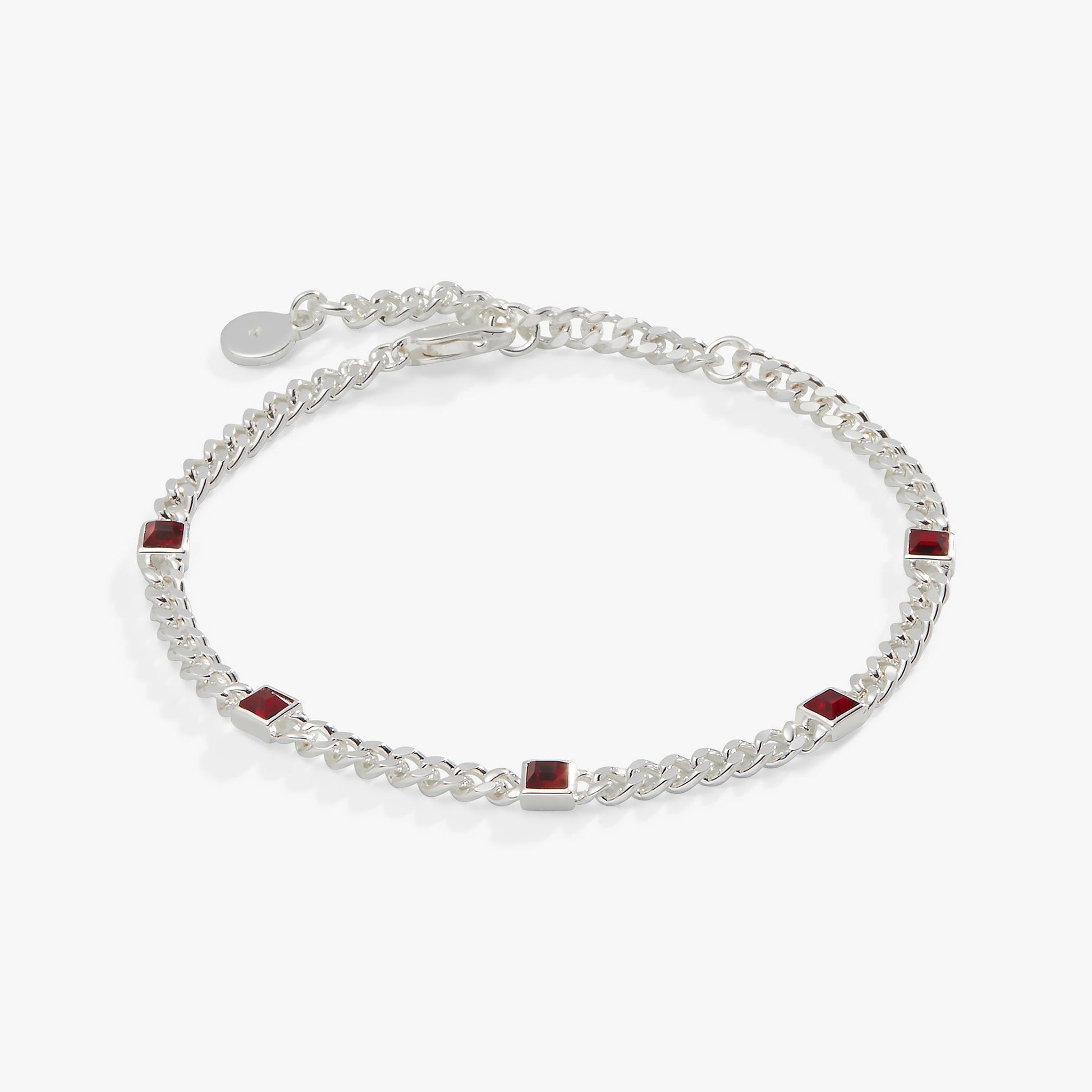 Scarlet Curb Chain Bracelet, January Birthstone Gold