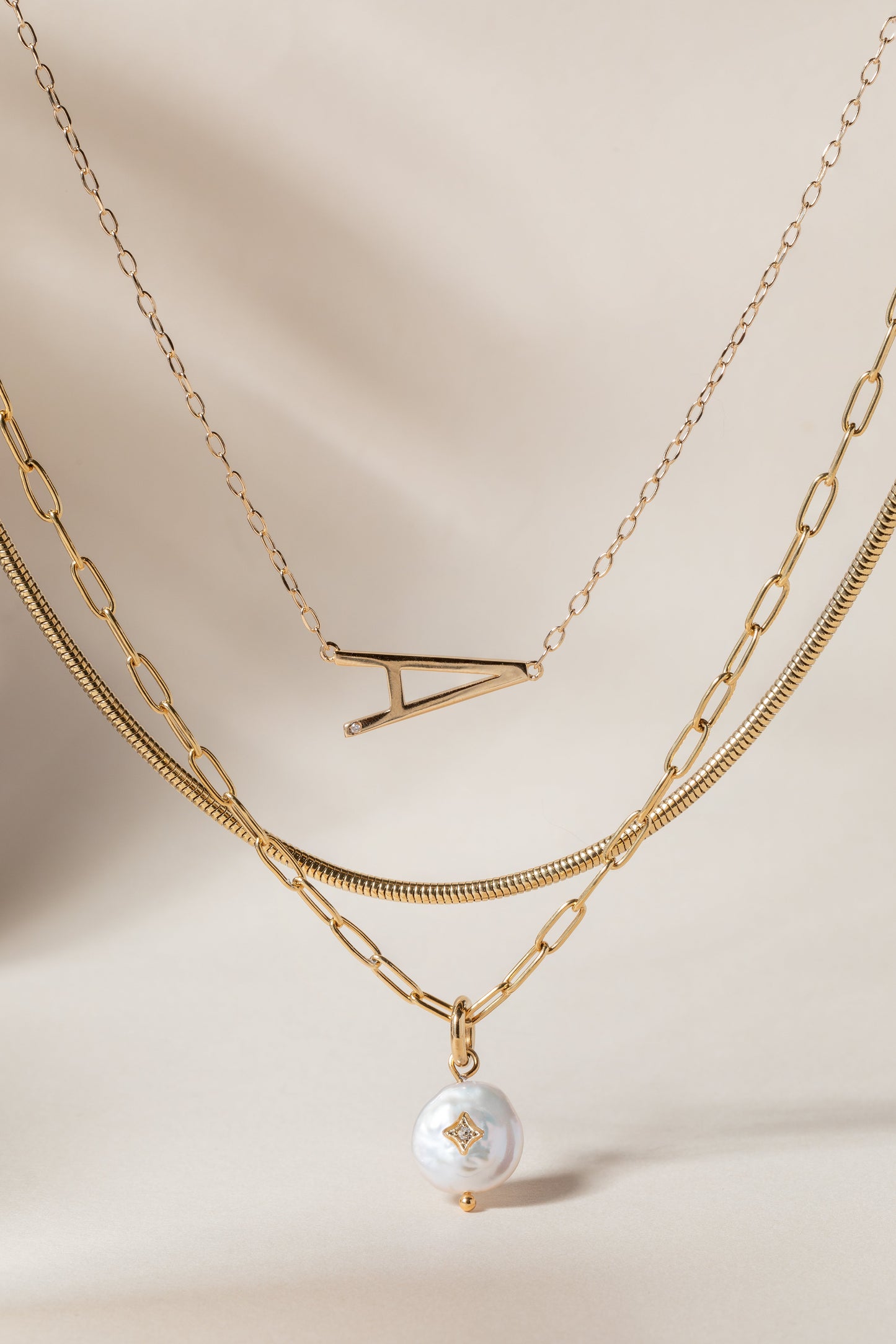 Precious Elongated Initial Necklace A Sterling Silver