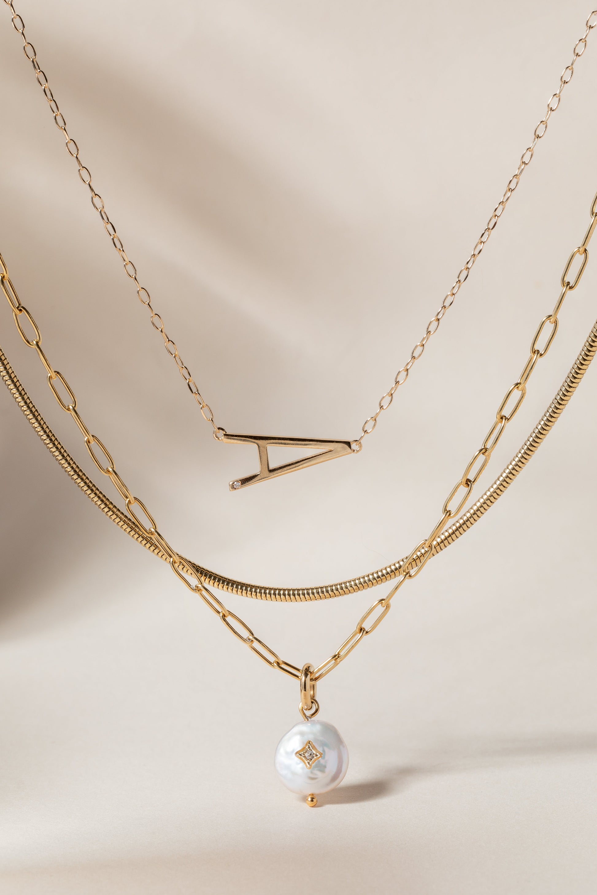 Precious Elongated Initial Necklace A Sterling Silver