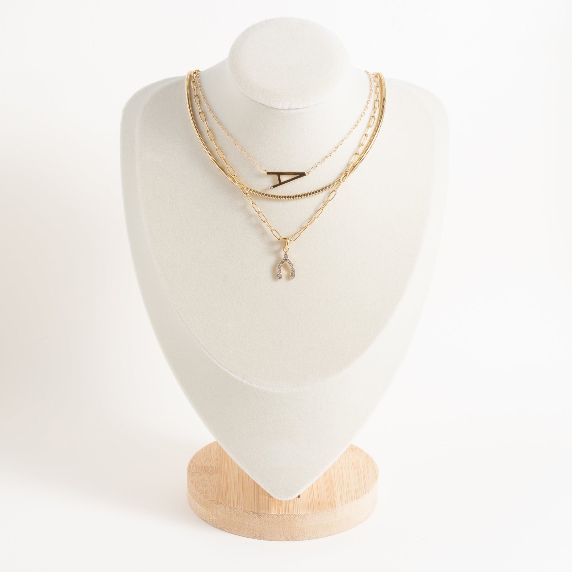 Precious Elongated Initial Necklace A Sterling Silver