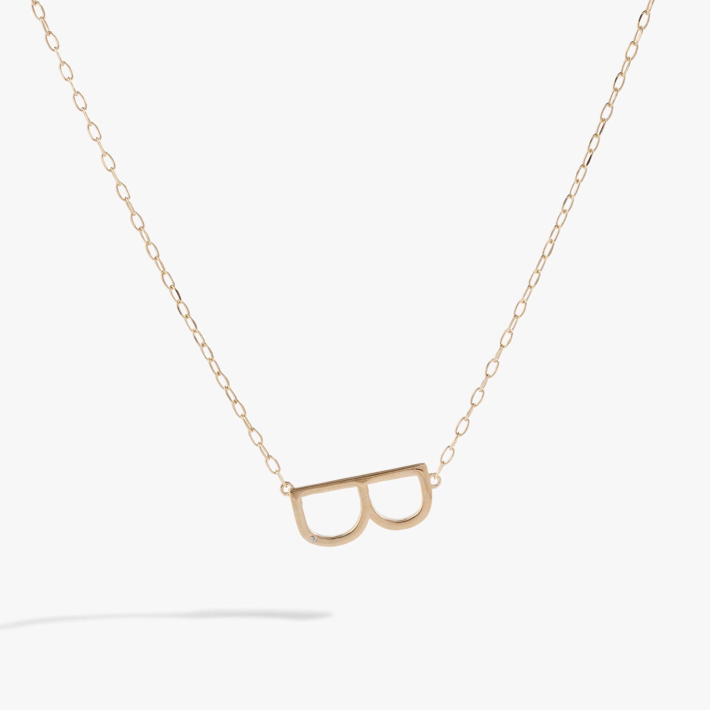 Precious Elongated Initial Necklace B 14kt Gold Over .925 Sterling Silver