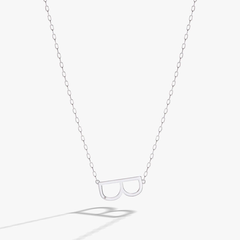 Precious Elongated Initial Necklace B 14kt Gold Over .925 Sterling Silver