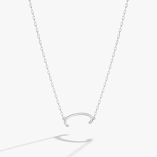 Precious Elongated Initial Necklace C Sterling Silver