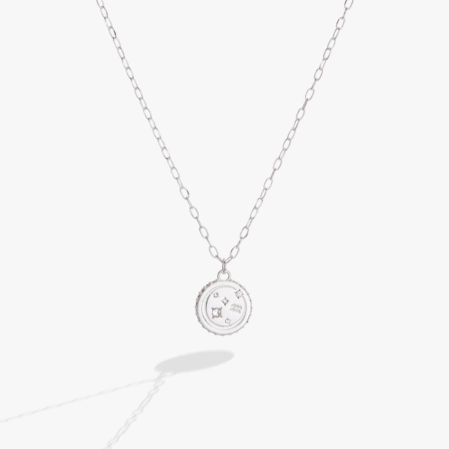 Aquarius Zodiac Precious Necklace Sterling Silver