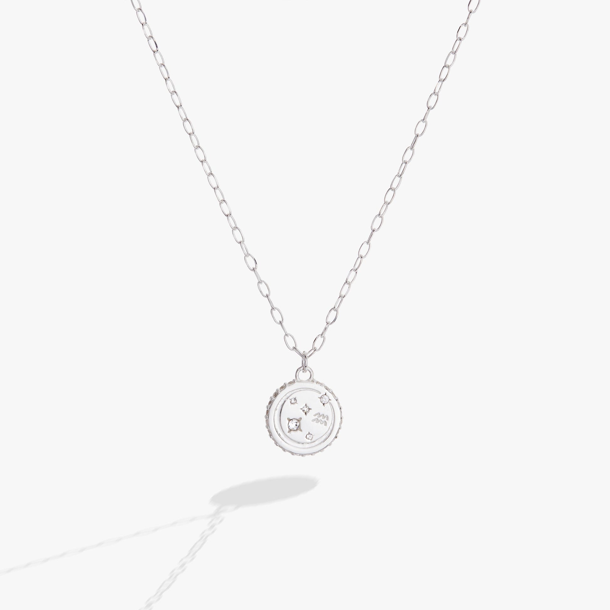 Aquarius Zodiac Precious Necklace Sterling Silver