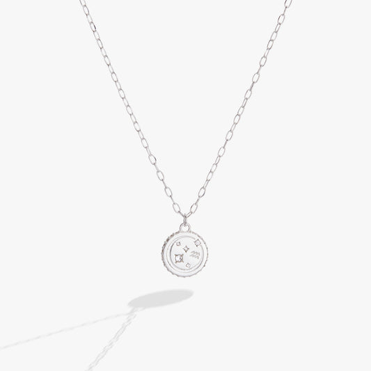 Aquarius Zodiac Precious Necklace Sterling Silver