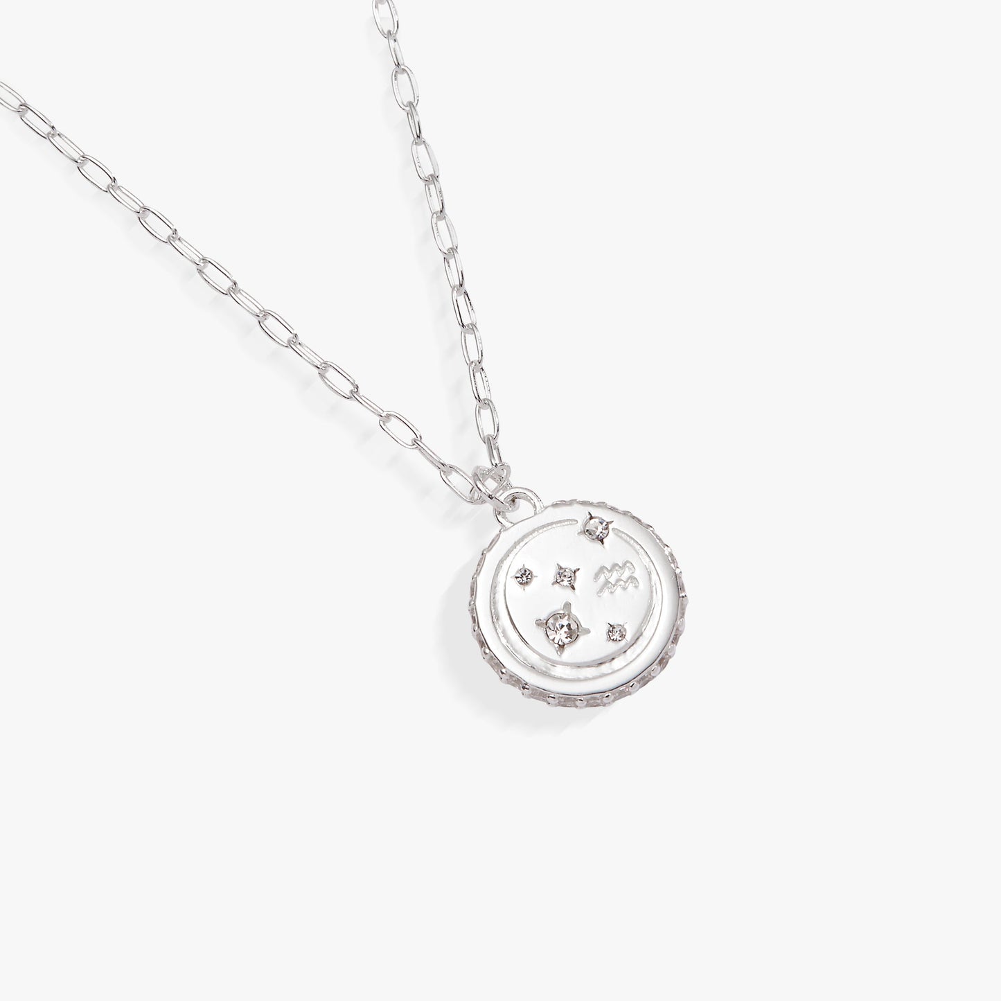 Aquarius Zodiac Precious Necklace Sterling Silver