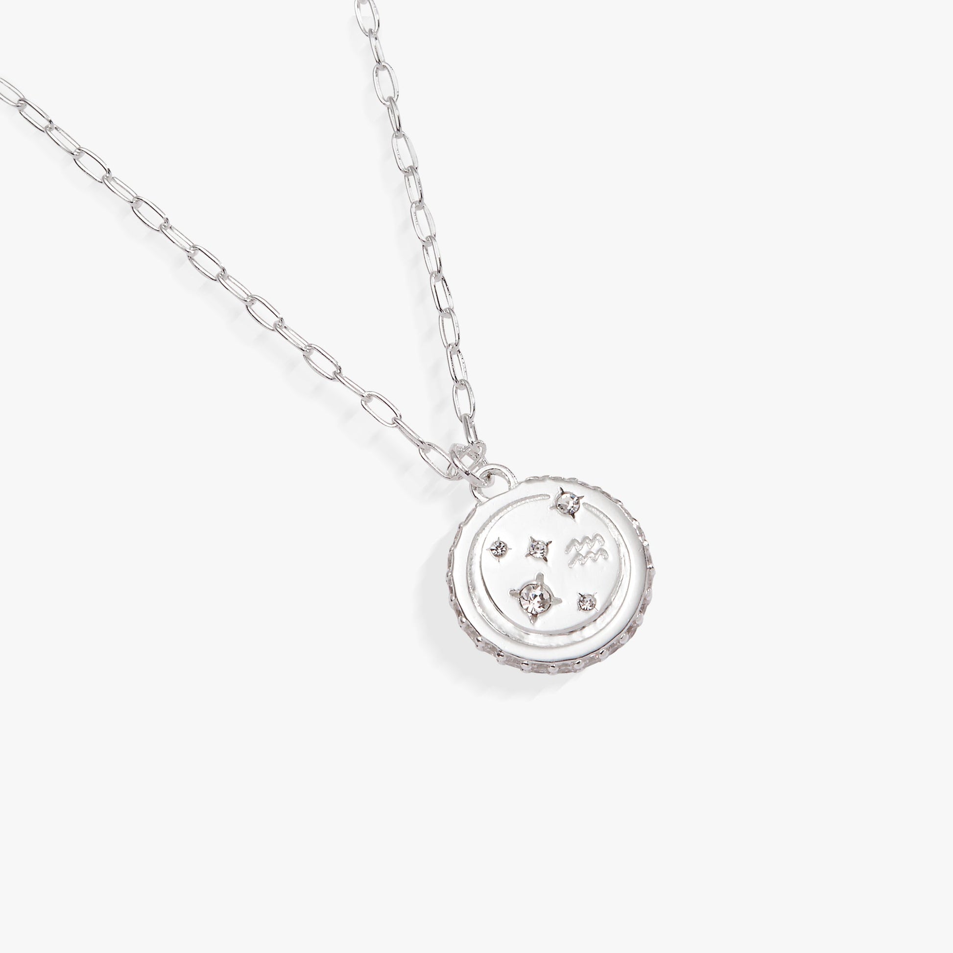 Aquarius Zodiac Precious Necklace Sterling Silver