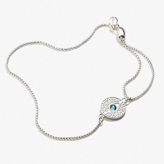 Evil Eye Crystal Pull Chain Bracelet - Alex and Ani Sterling Silver
