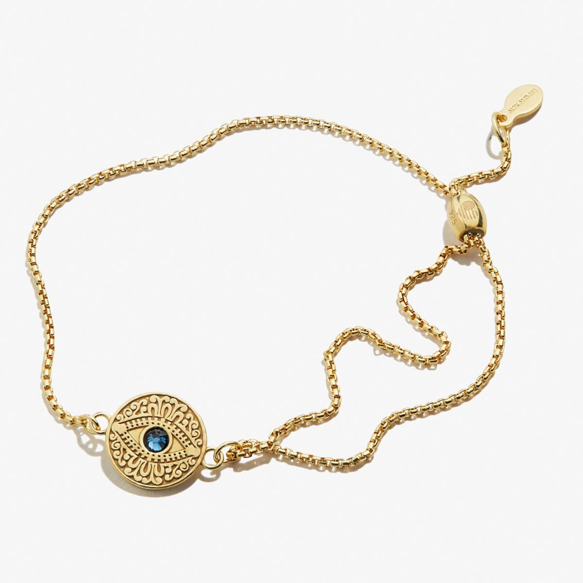 Evil Eye Crystal Pull Chain Bracelet - Alex and Ani Sterling Silver