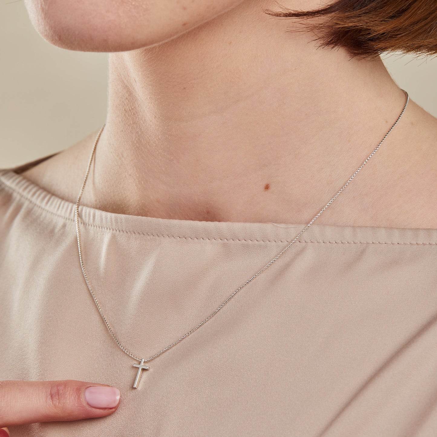 Cross Necklace, Sterling Silver Sterling Silver