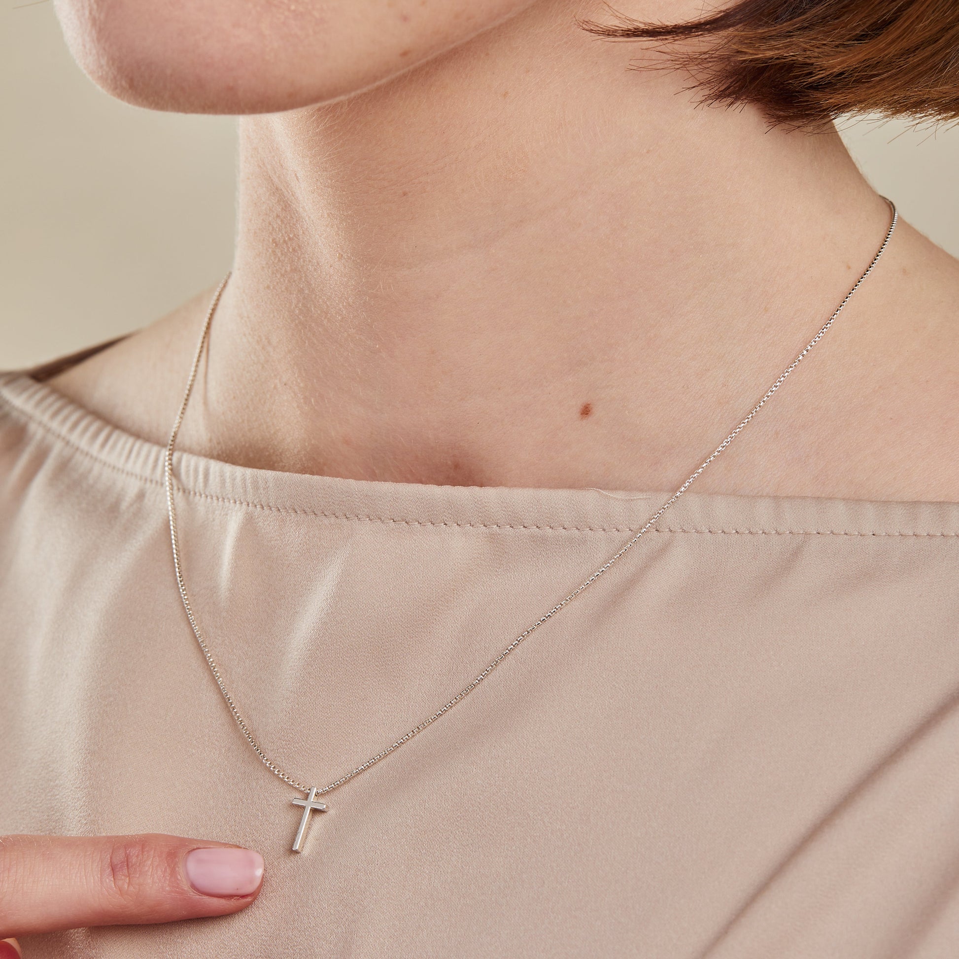 Cross Necklace, Sterling Silver Sterling Silver