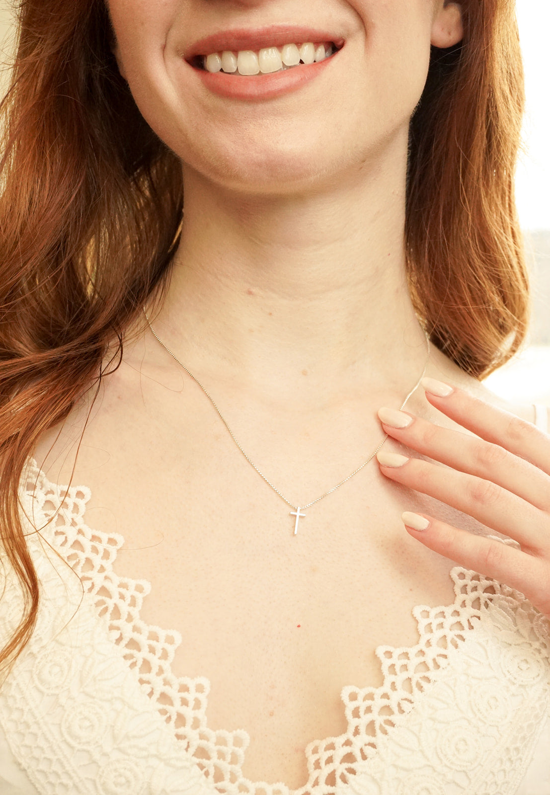 Cross Necklace, Sterling Silver Sterling Silver
