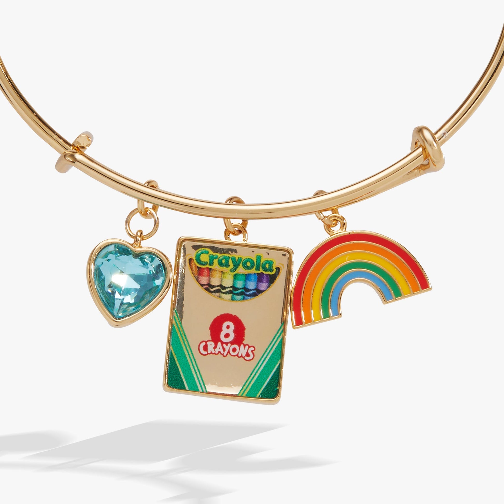 Crayola 'To Teach Is To Color A Life Forever' Multi Charm Bangle Gold