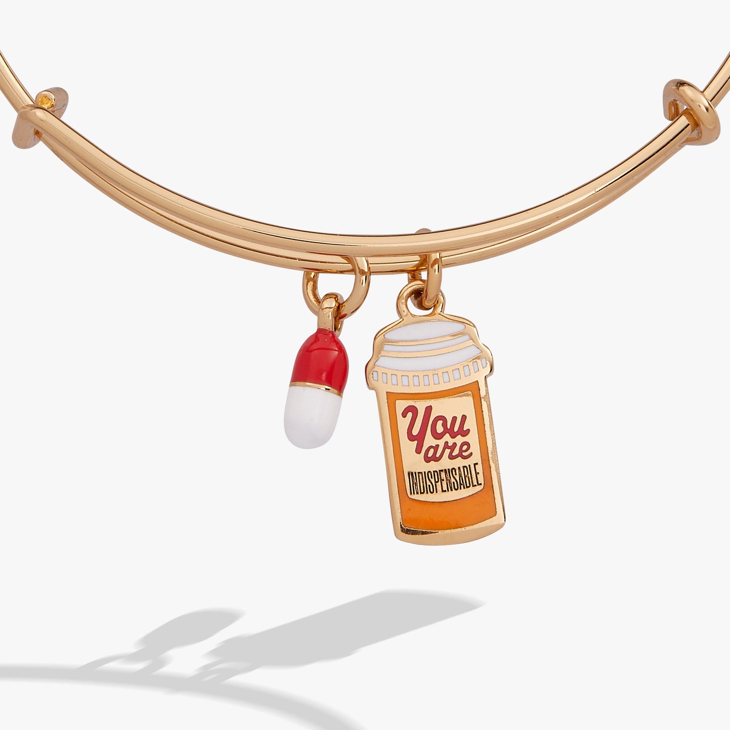 You Are Indispensable' Pill Bottle Bangle
    
    
    
       Gold