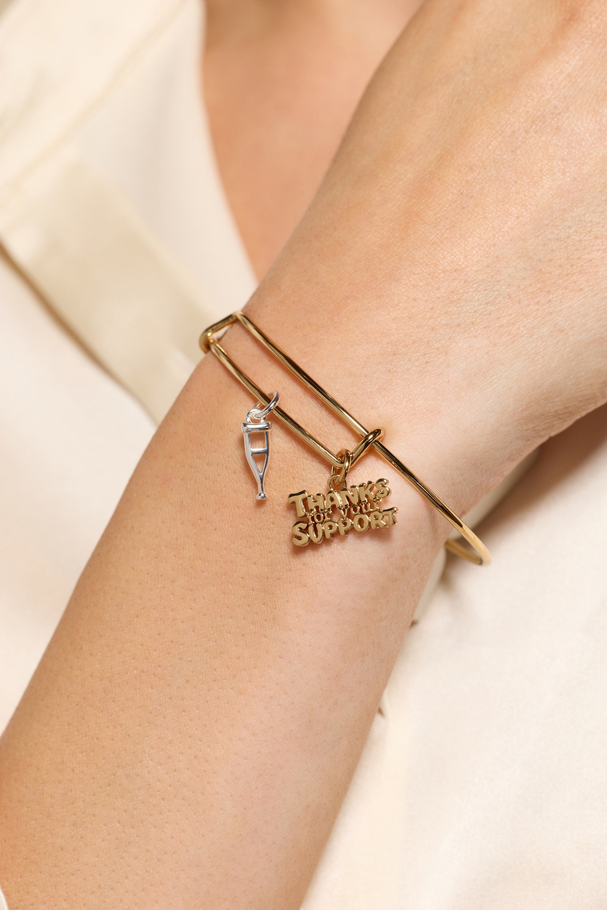 Thanks For Your Support' Crutch Bangle
    
    
    
       Gold