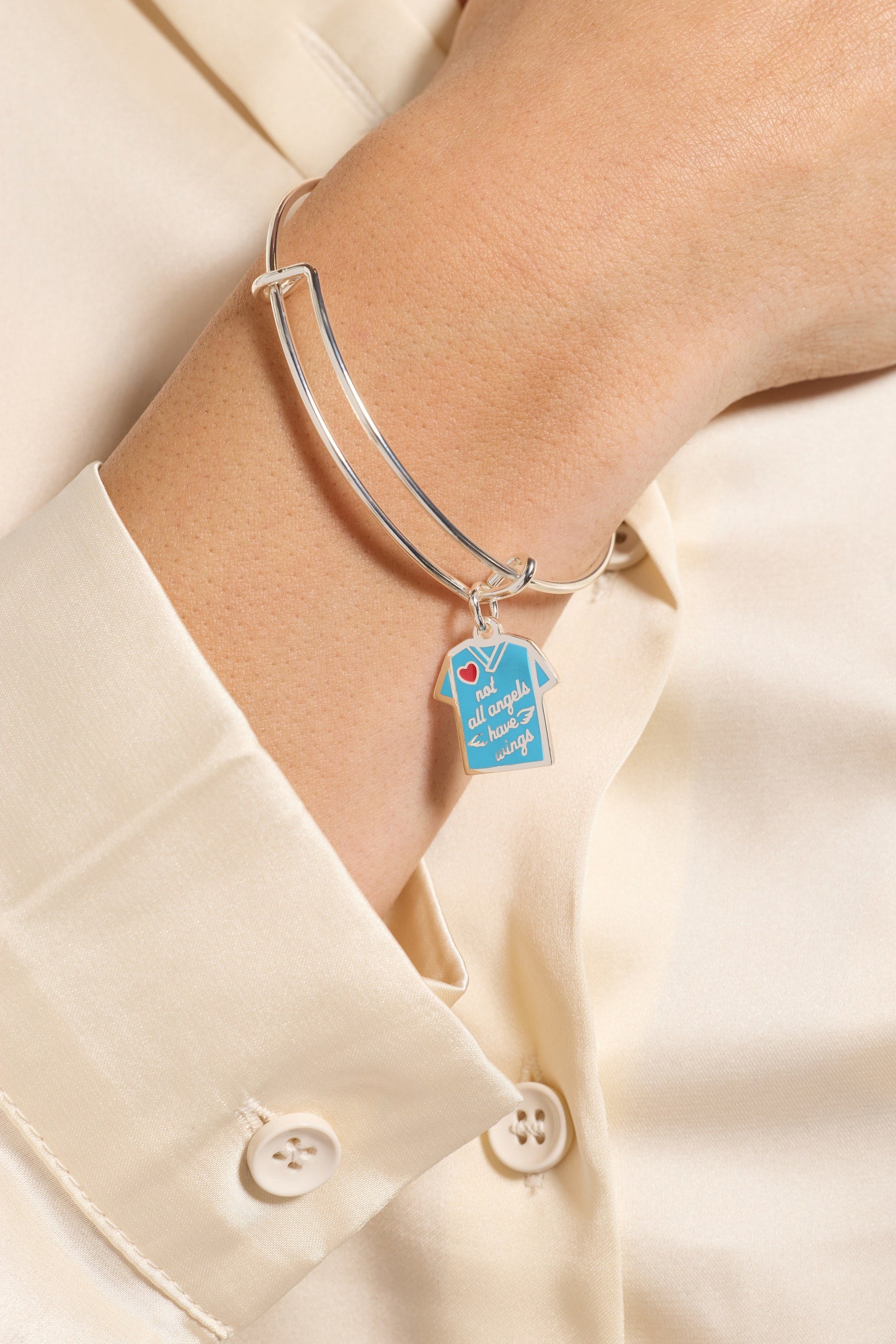 Not All Angels Have Wings' Scrubs Bangle
    
    
    
       Silver
