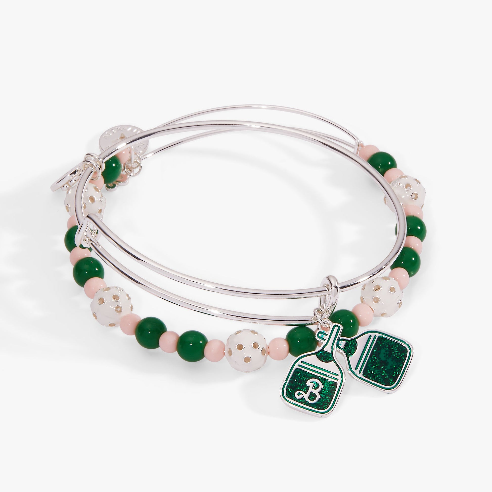 Barbie™ Pickleball Bangle Set of 2 Silver