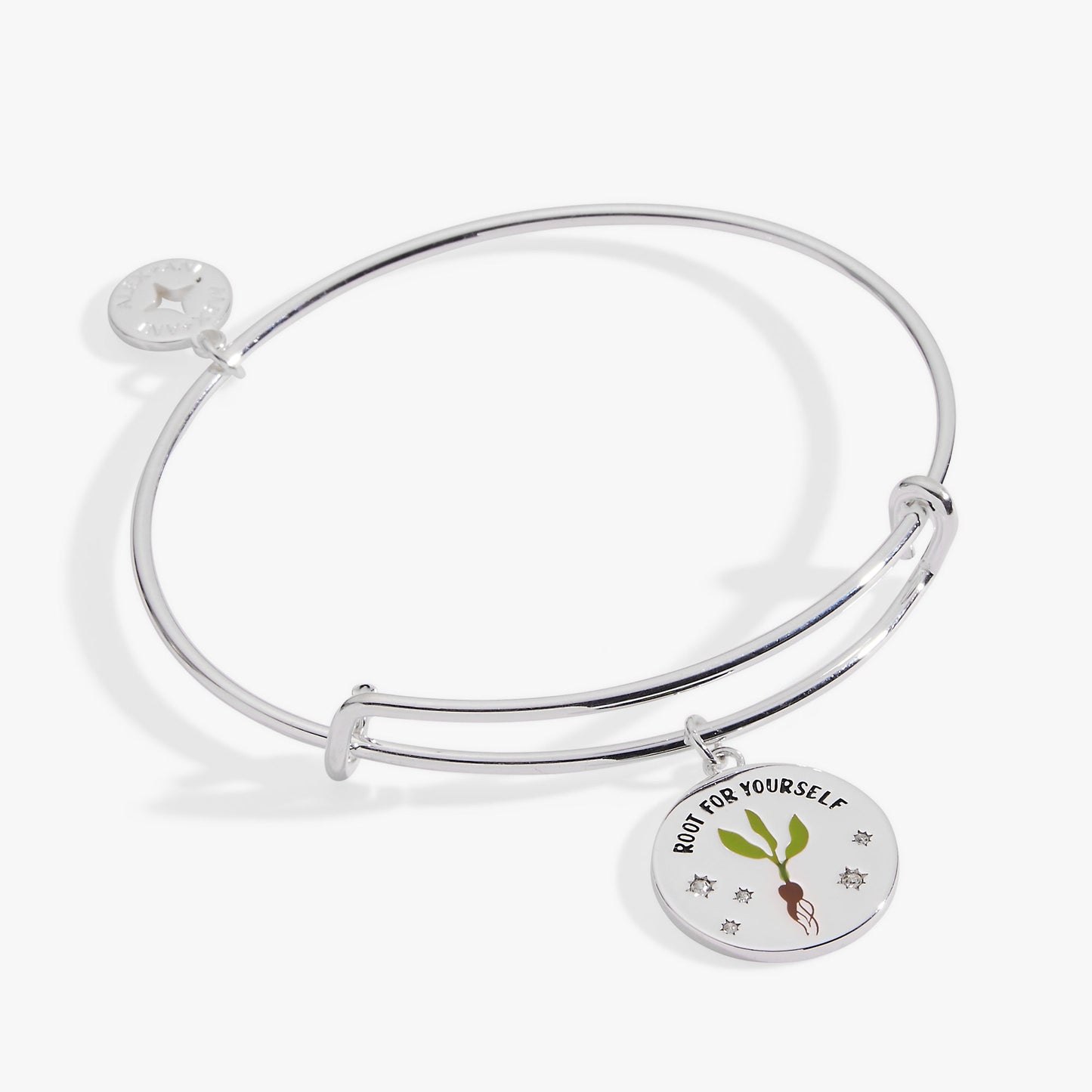 "Root for Yourself" Charm Bangle Silver