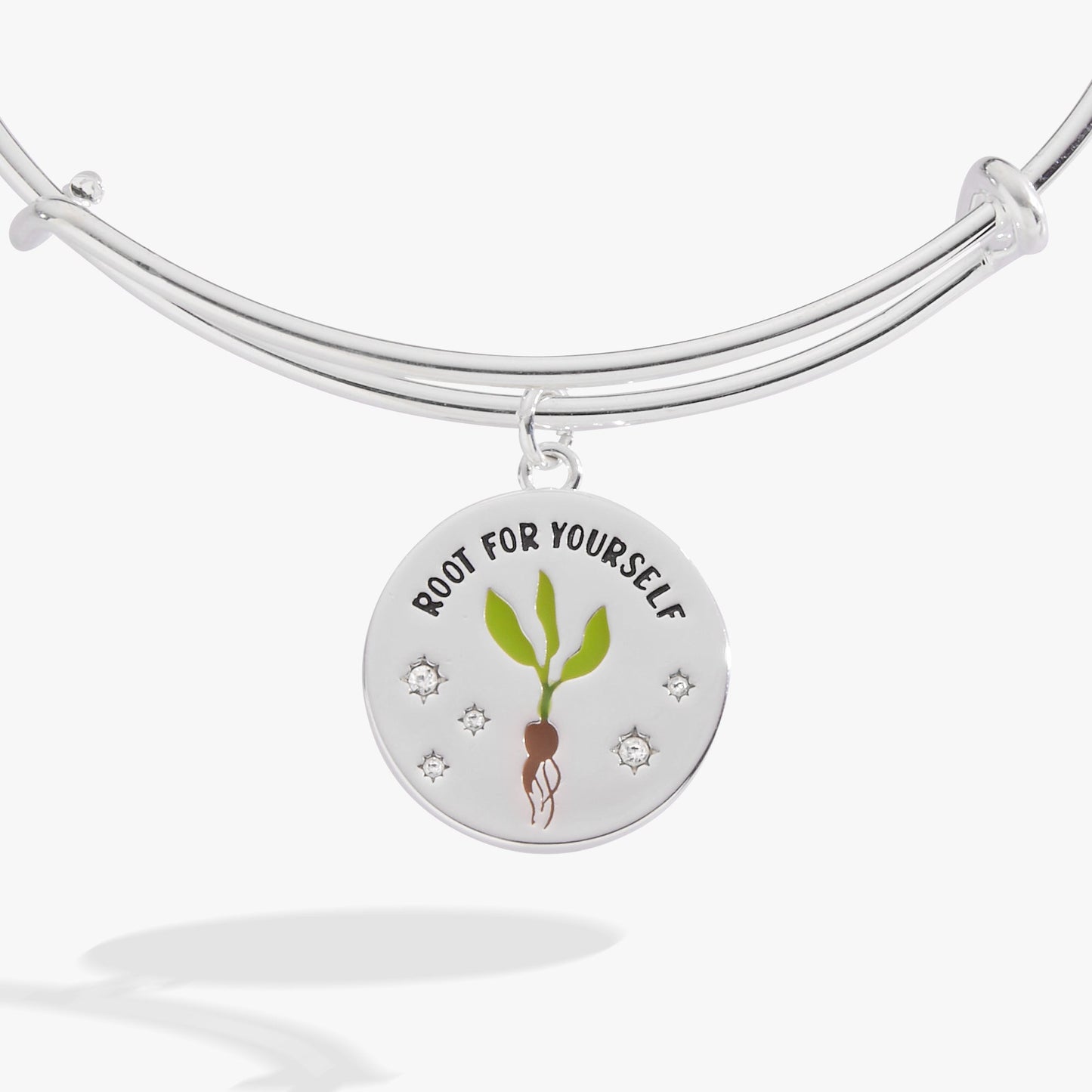 "Root for Yourself" Charm Bangle Silver
