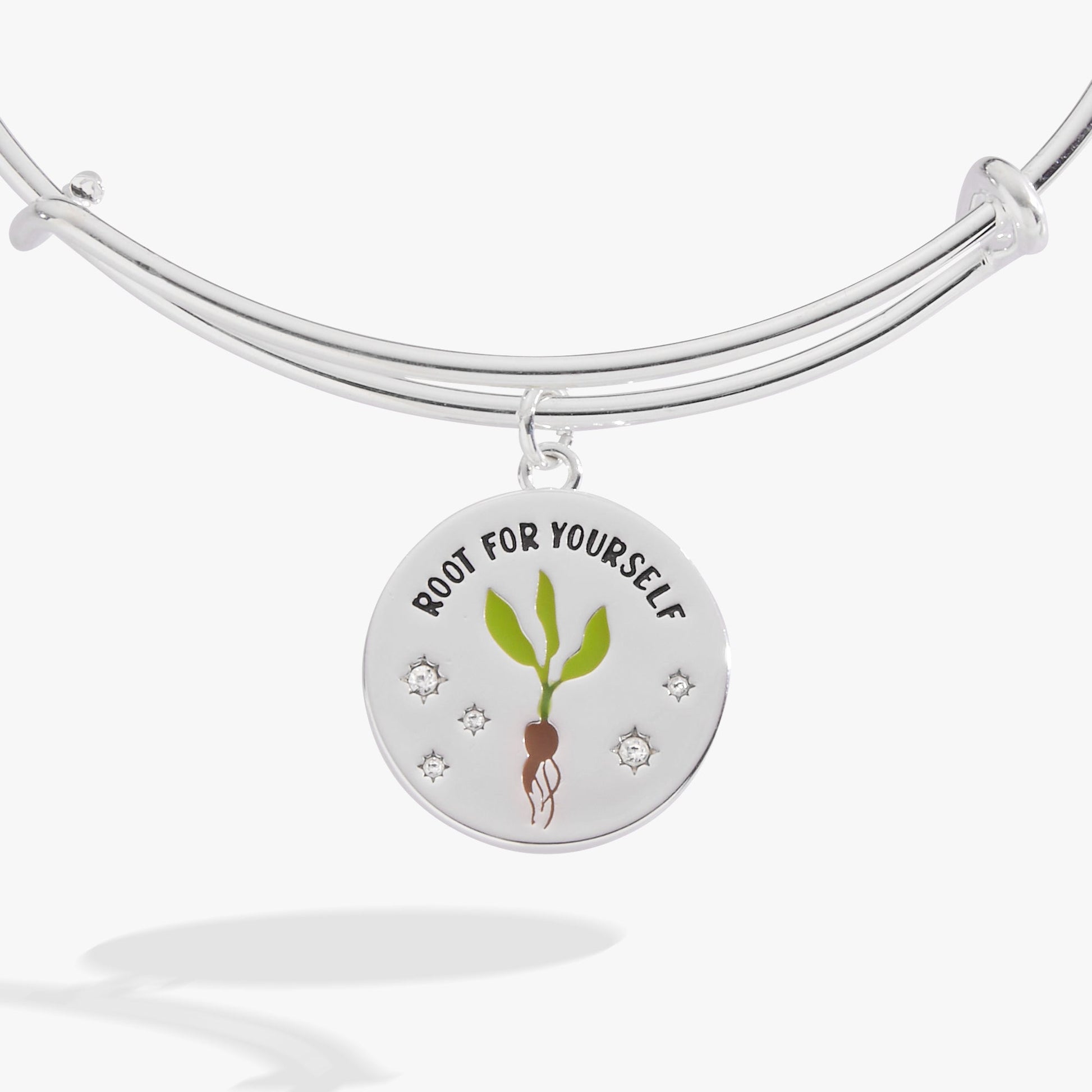 "Root for Yourself" Charm Bangle Silver