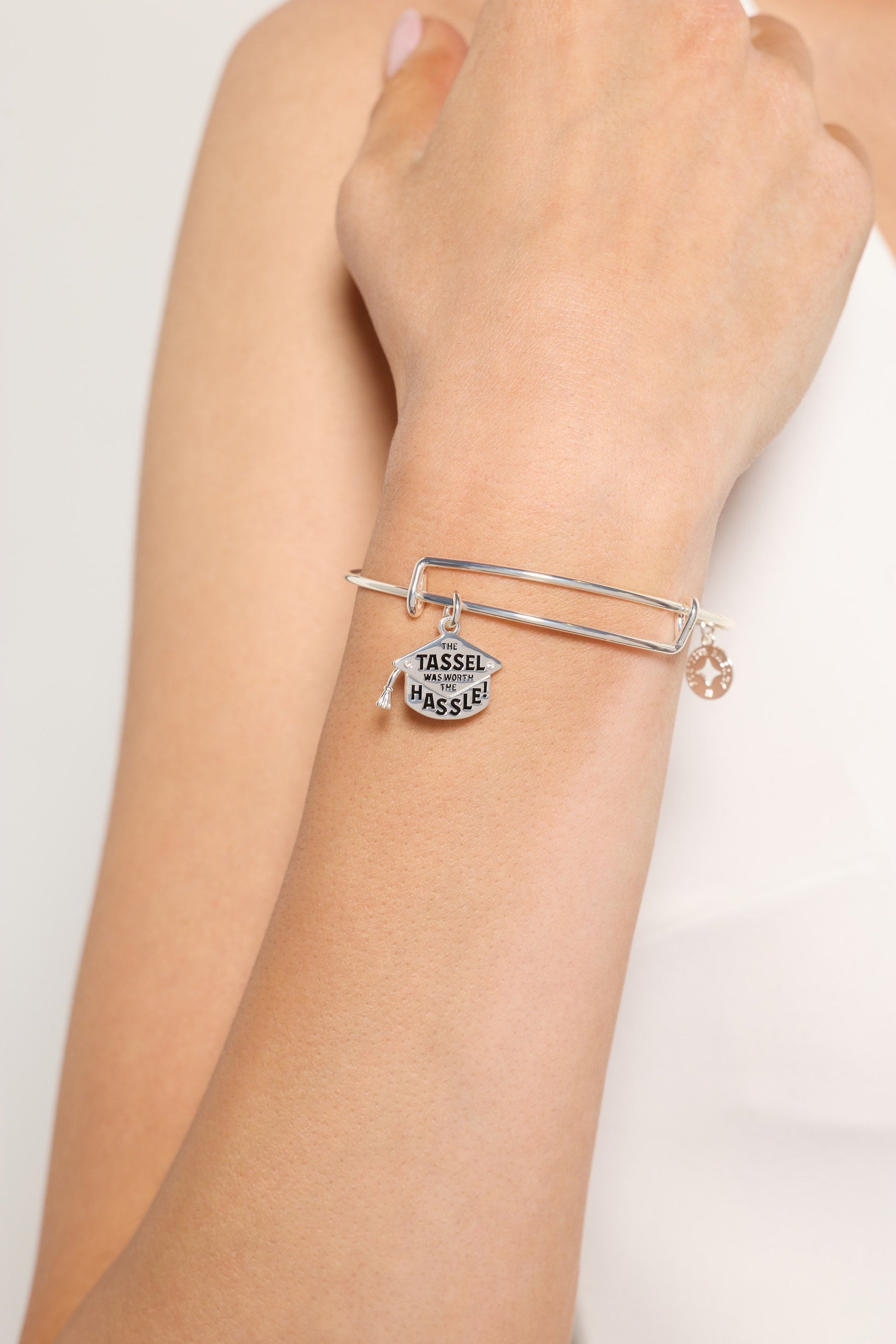 "The Tassel Was Worth The Hassle" Charm Bangle Gold