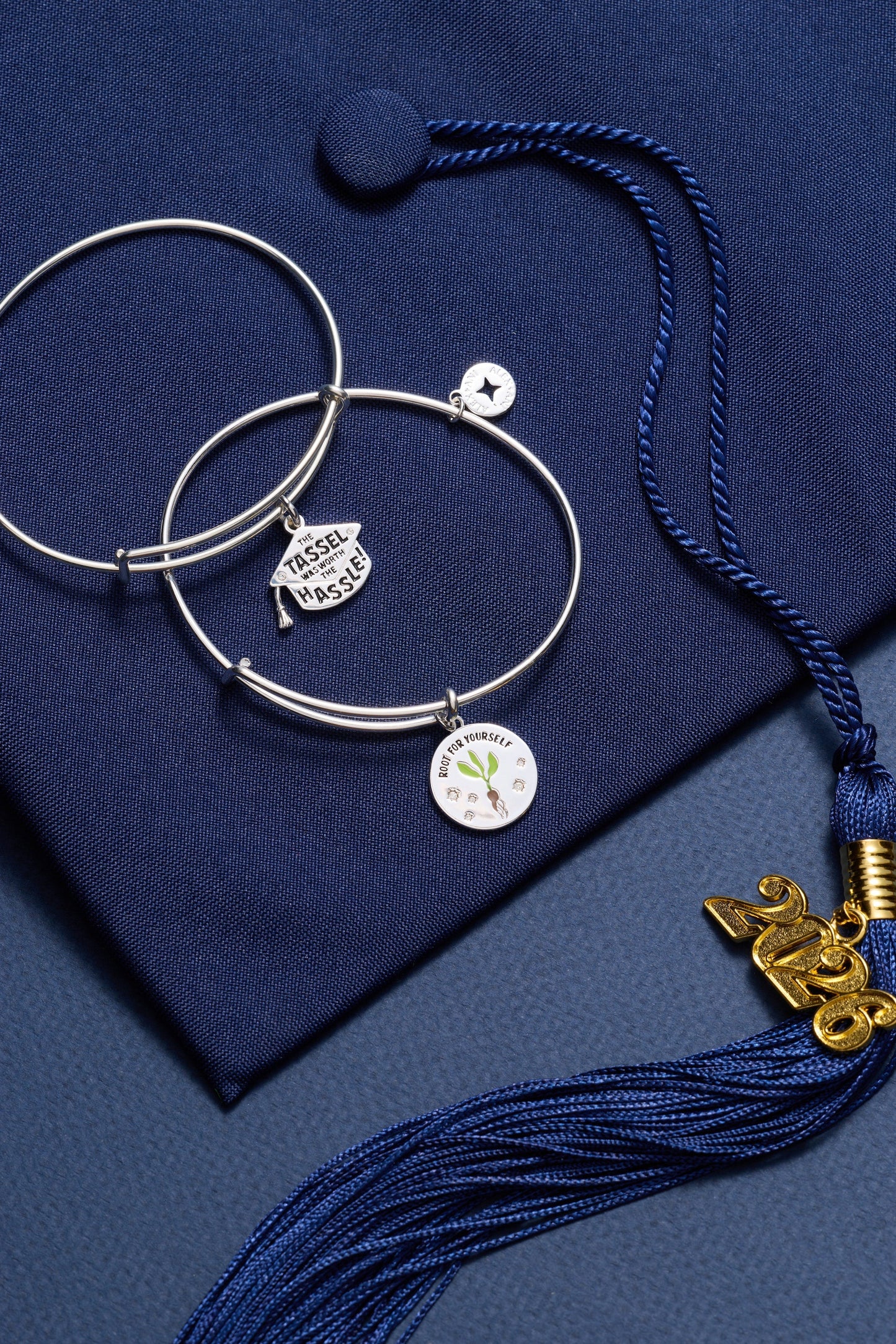 "The Tassel Was Worth The Hassle" Charm Bangle Gold