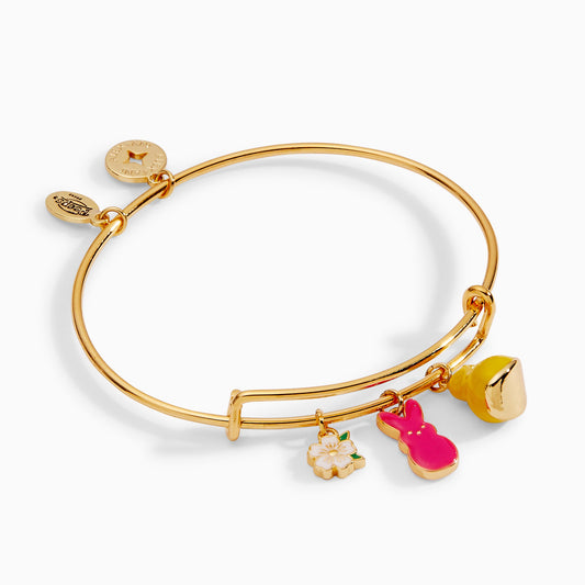 PEEPS® Chick and Bunny Multi Charm Bangle Gold