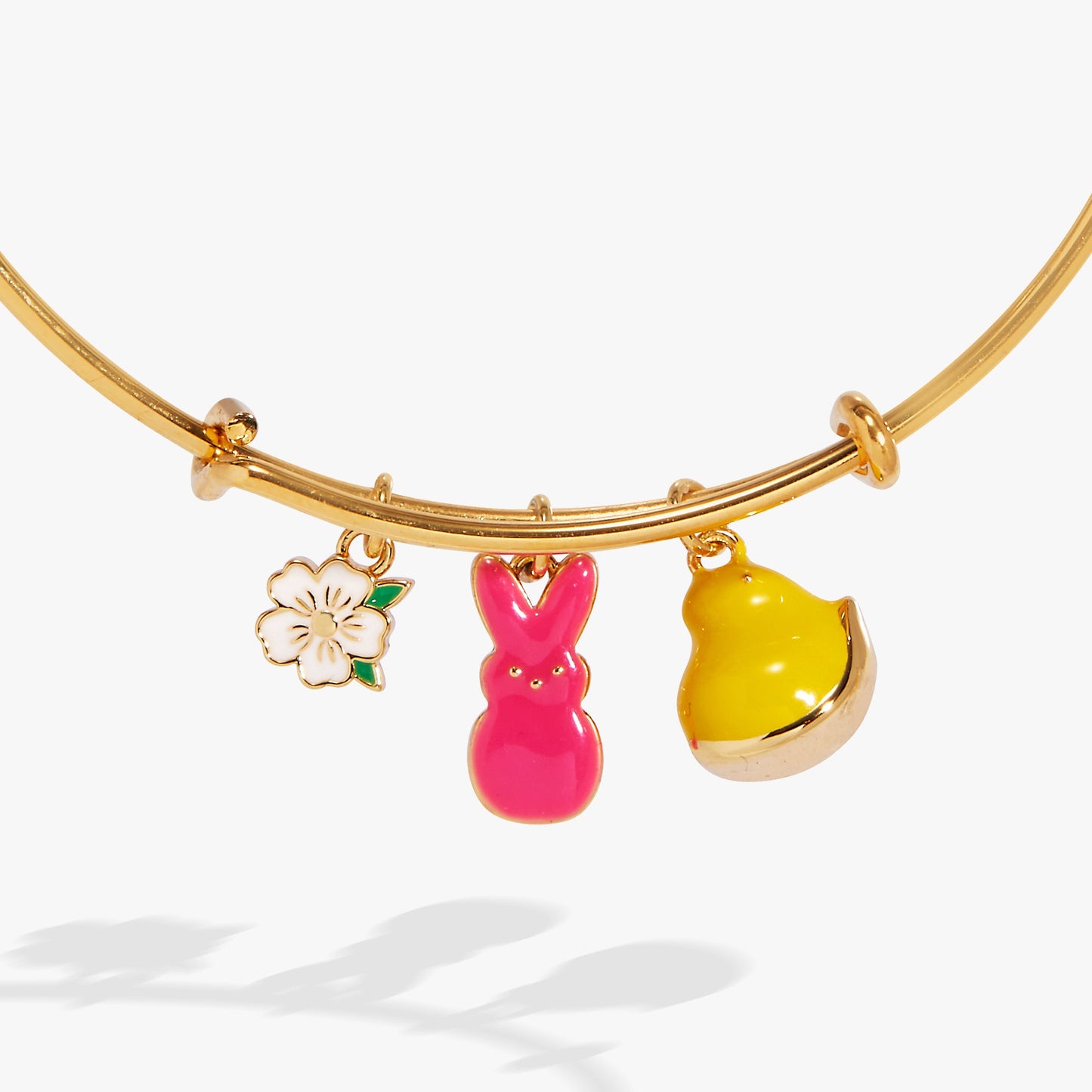 PEEPS® Chick and Bunny Multi Charm Bangle Gold