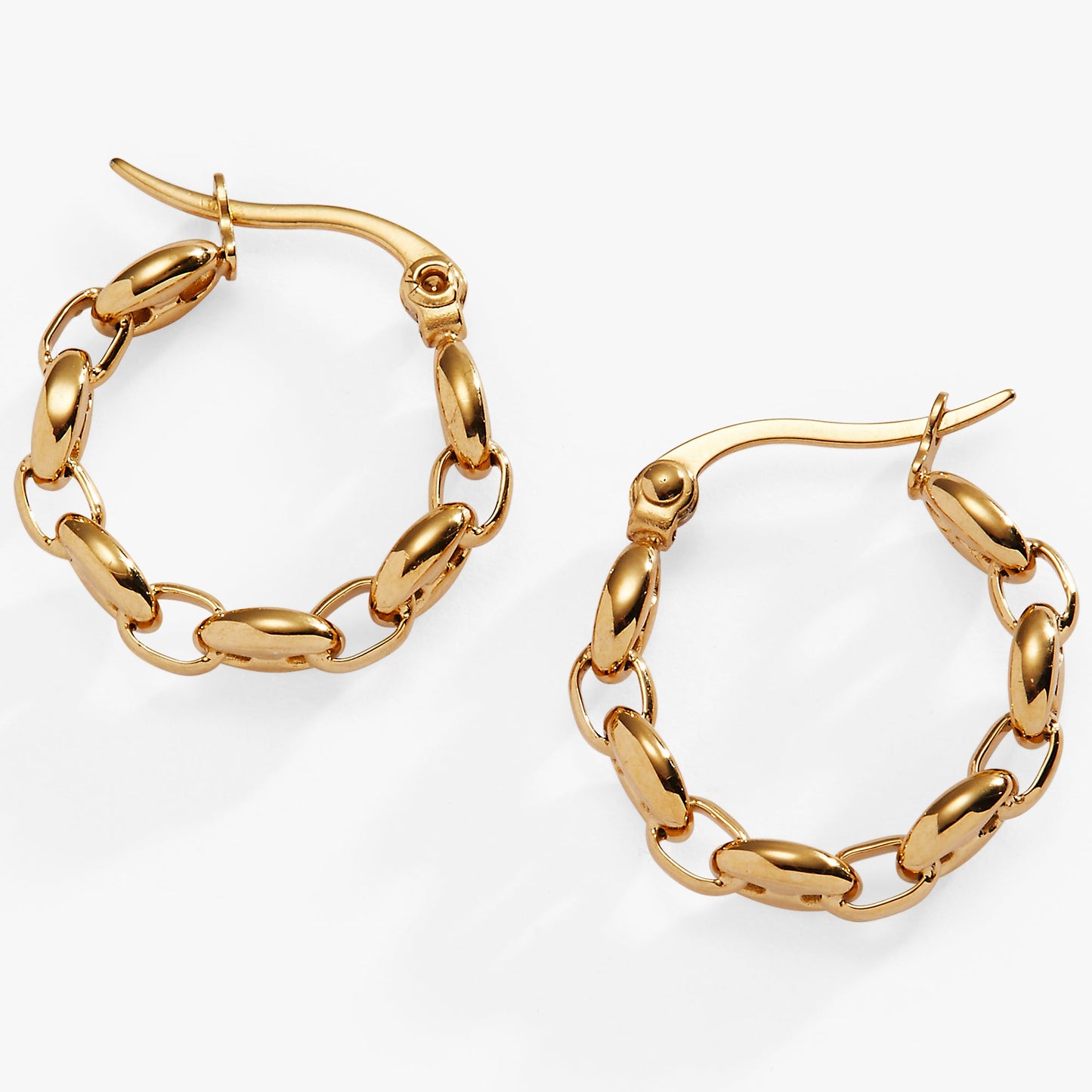 Frozen Mariner Chain Hoop Stainless Steel Gold
