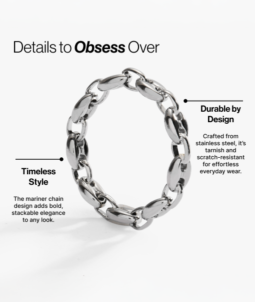 Frozen Mariner Chain Ring Stainless Steel Gold