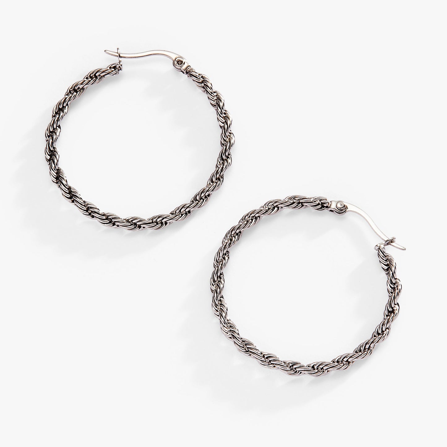 Frozen French Rope Chain Hoop Stainless Steel Gold