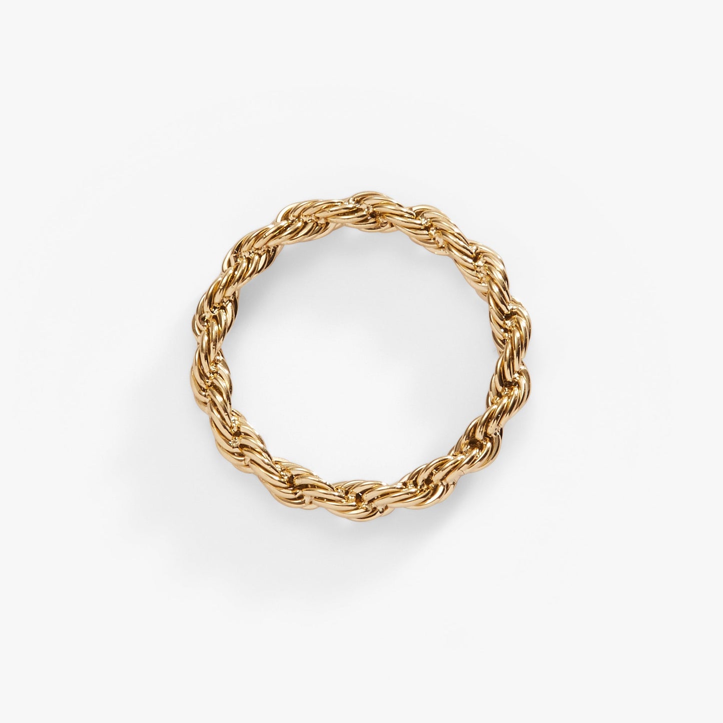 Frozen French Rope Chain Ring Stainless Steel Silver