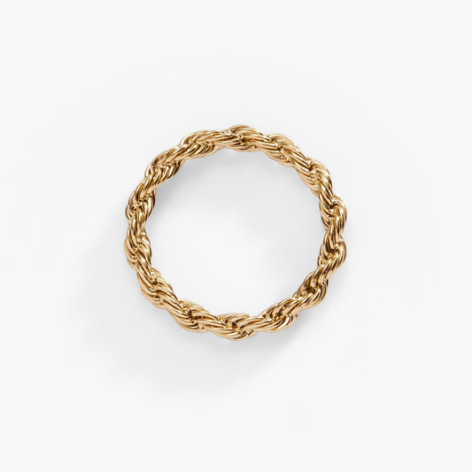 Frozen French Rope Chain Ring Stainless Steel Silver