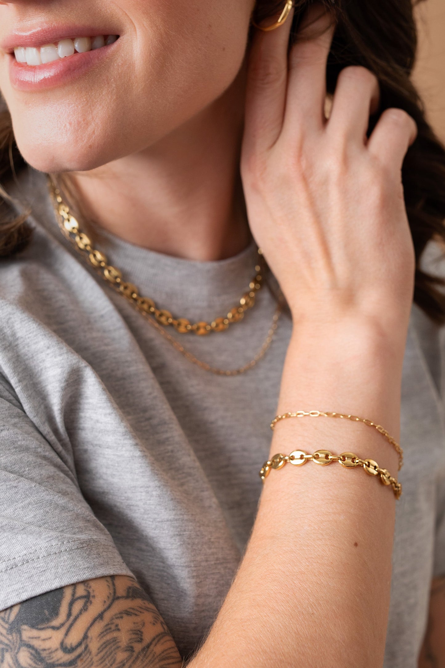 Mariner Necklace Stainless Steel Gold