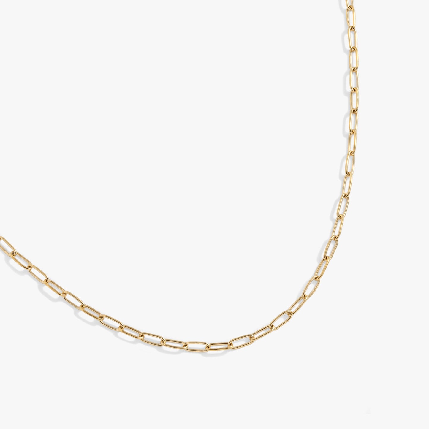 Paperclip Charm & Layering Necklace Stainless Steel Gold