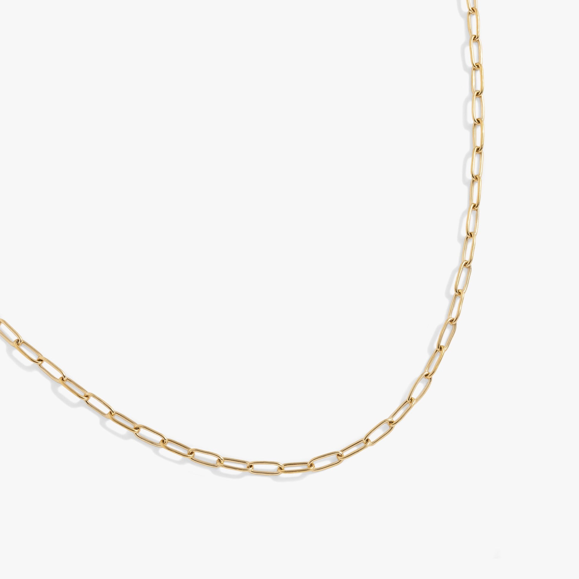 Paperclip Charm & Layering Necklace Stainless Steel Gold