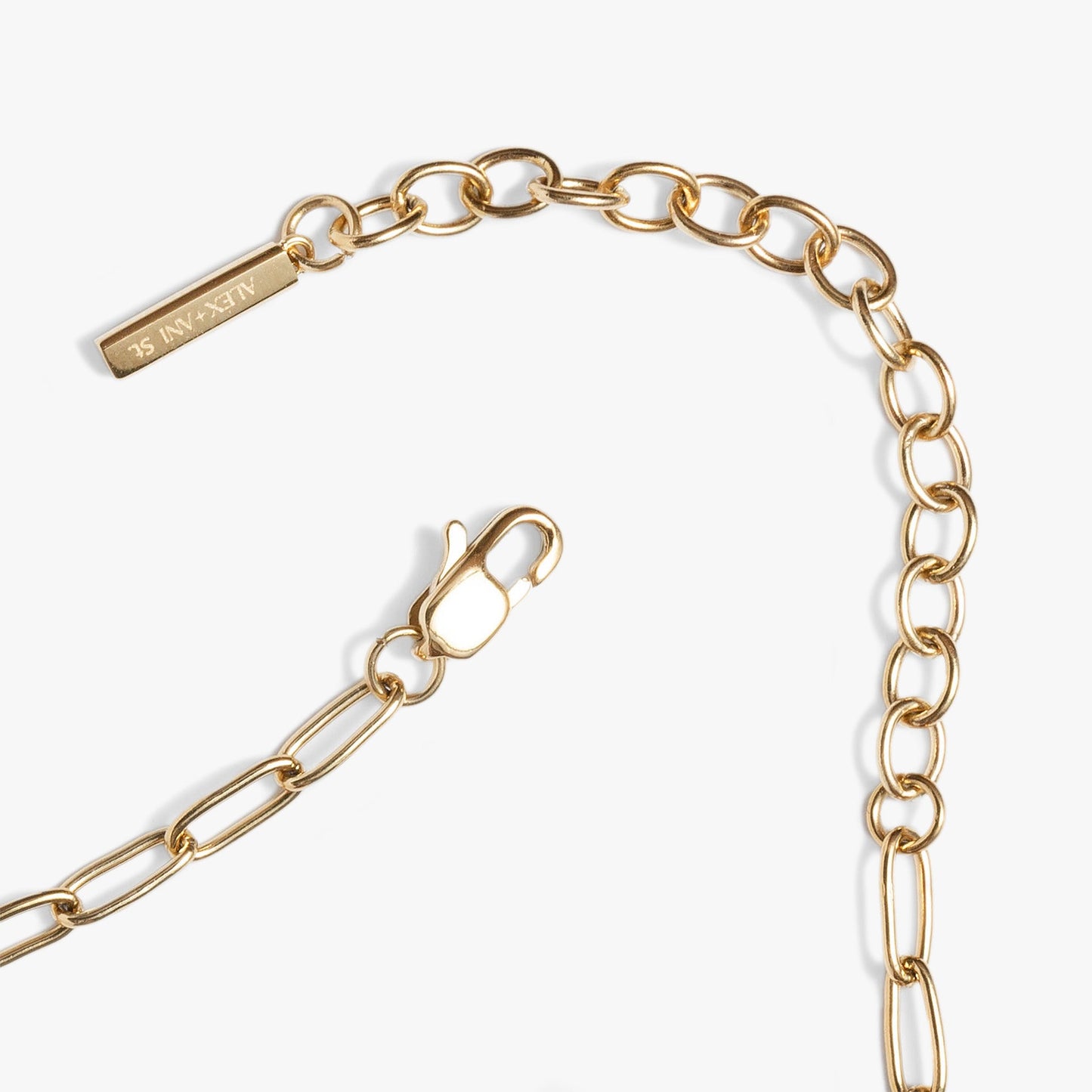 Paperclip Charm & Layering Necklace Stainless Steel Gold