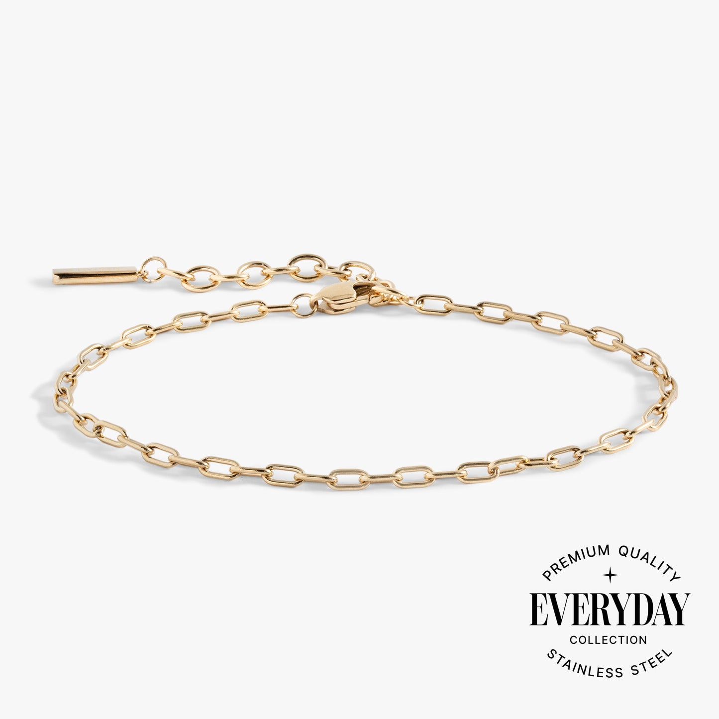 Everyday Paperclip Chain Bracelet Stainless Steel Gold
