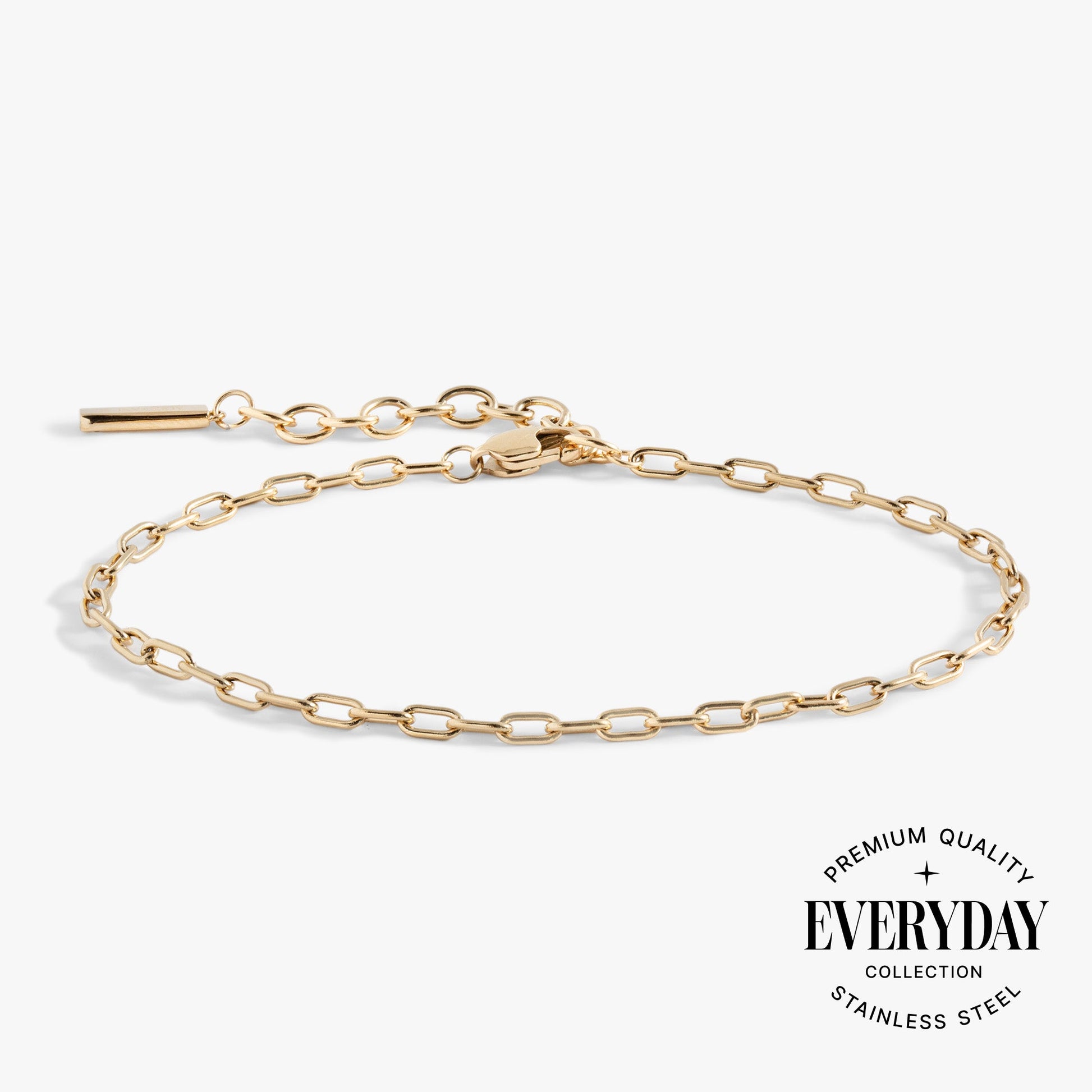 Everyday Paperclip Chain Bracelet Stainless Steel Gold