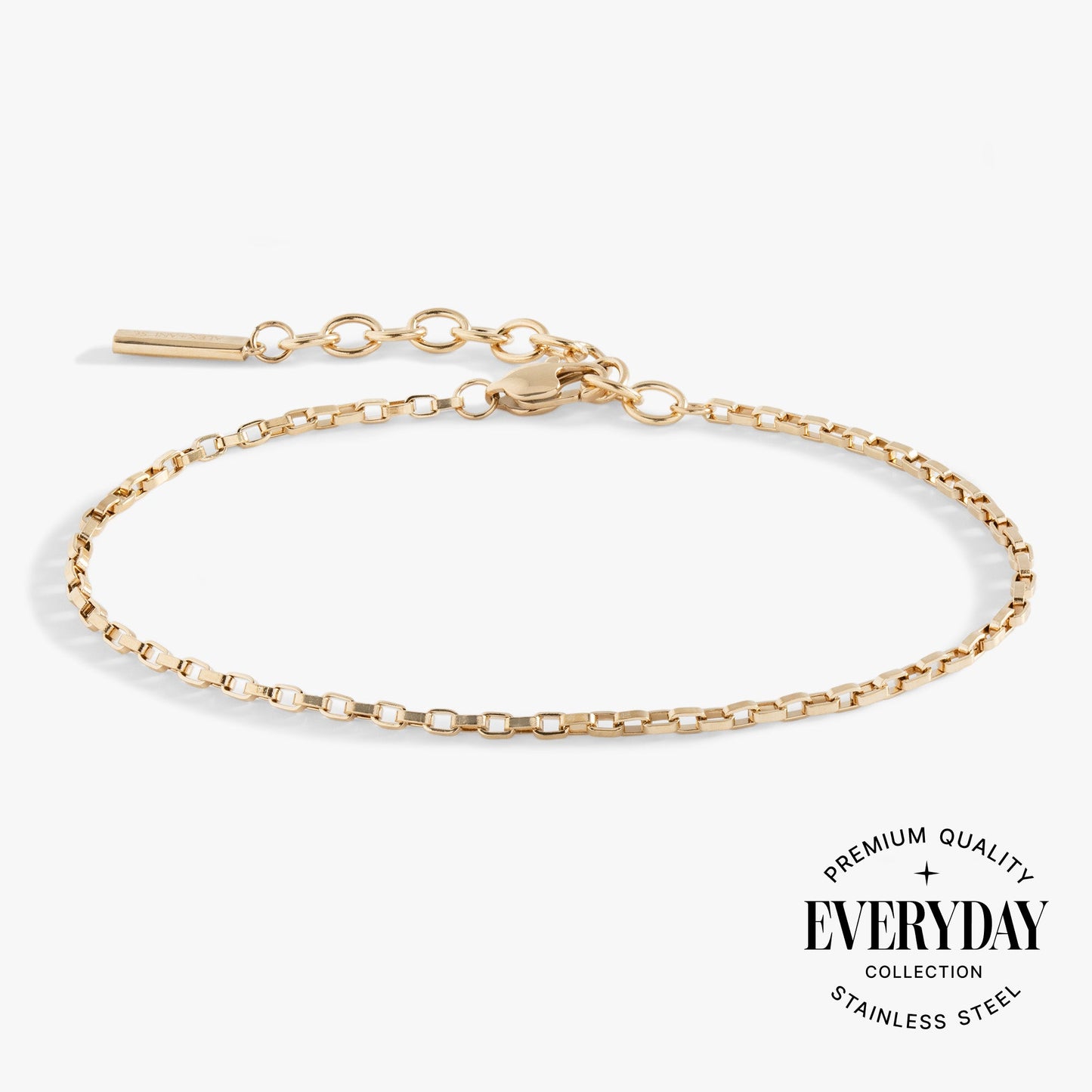 Everyday Box Link Chain Bracelet Stainless Steel Gold